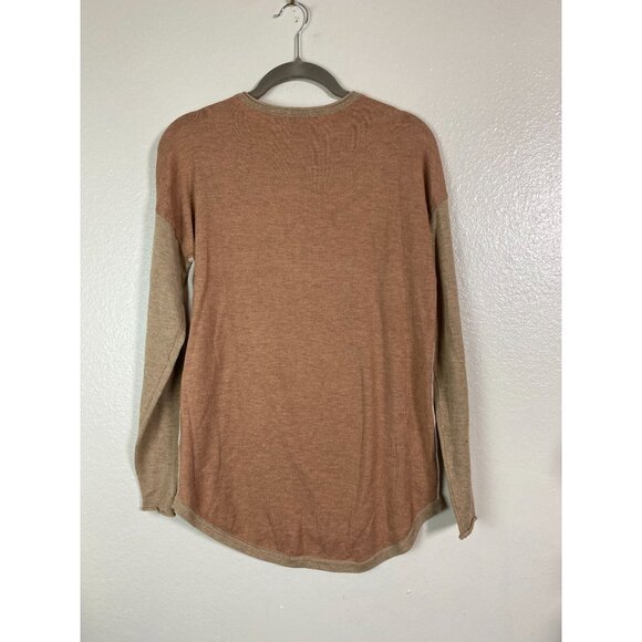 Smartwool Womens Shadow Pine Color Block Wool Blend Sweater Size Small Cream Tan - Picture 9 of 11